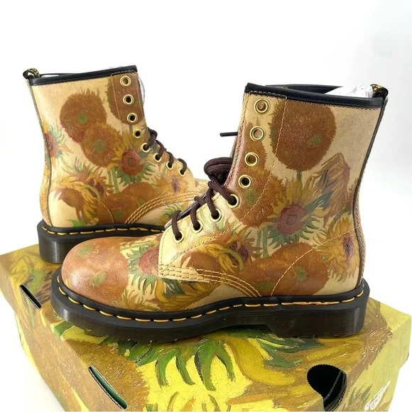 Dr. Martens 1460 THE NATIONAL GALLERY VAN GOGH LACE UP BOOTS limited Edition NEW - Picture 3 of 9